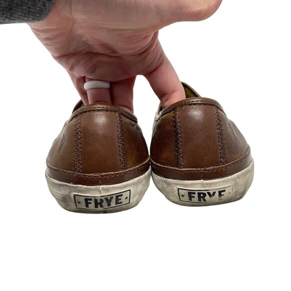 Frye Gavin Sneaker in Brown Leather Mens Size 8 Slip-on Casual Distressed - Picture 5 of 10